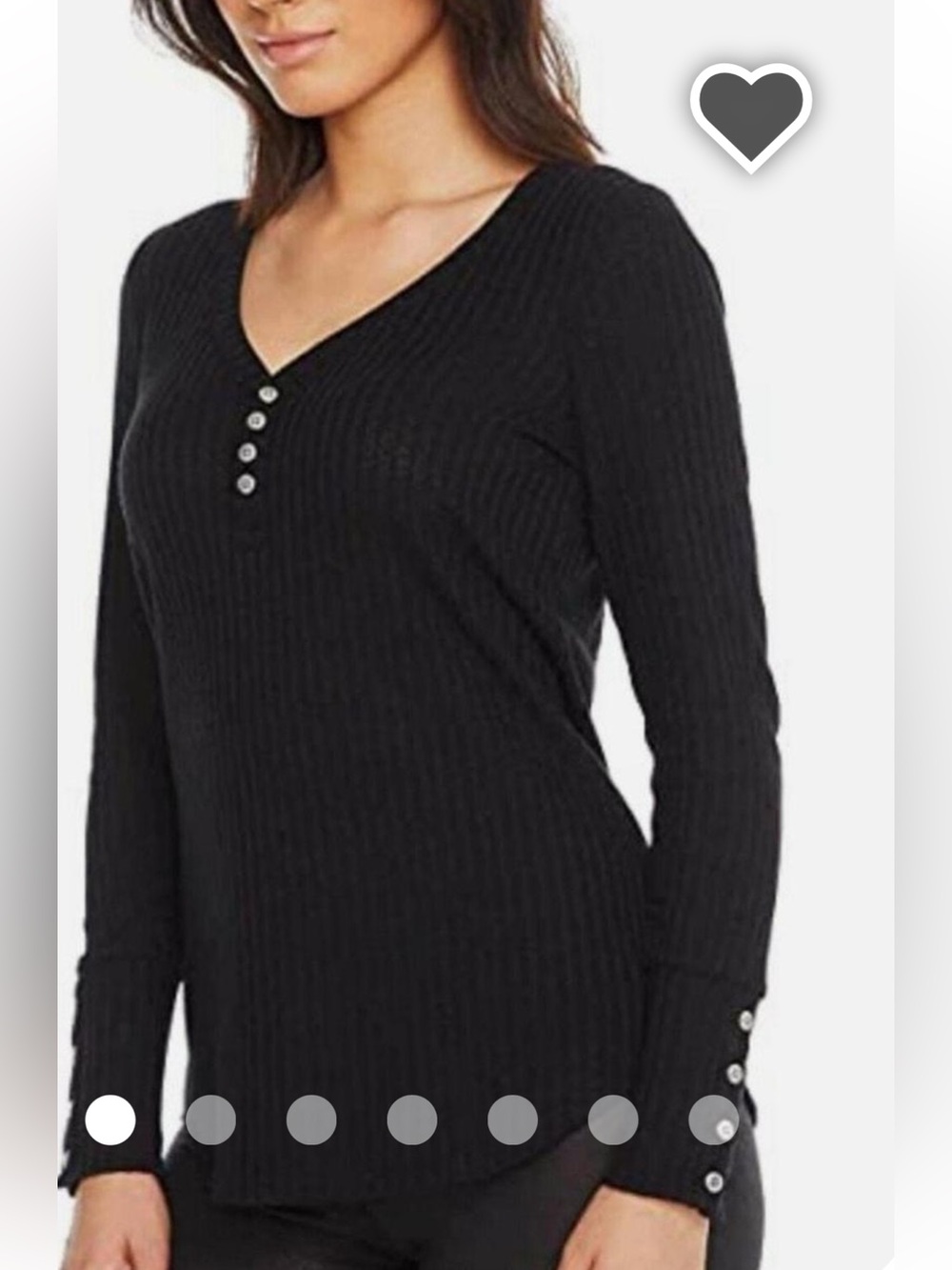 Chaser waffle knit  ribbed Henley Top- worn a few times.